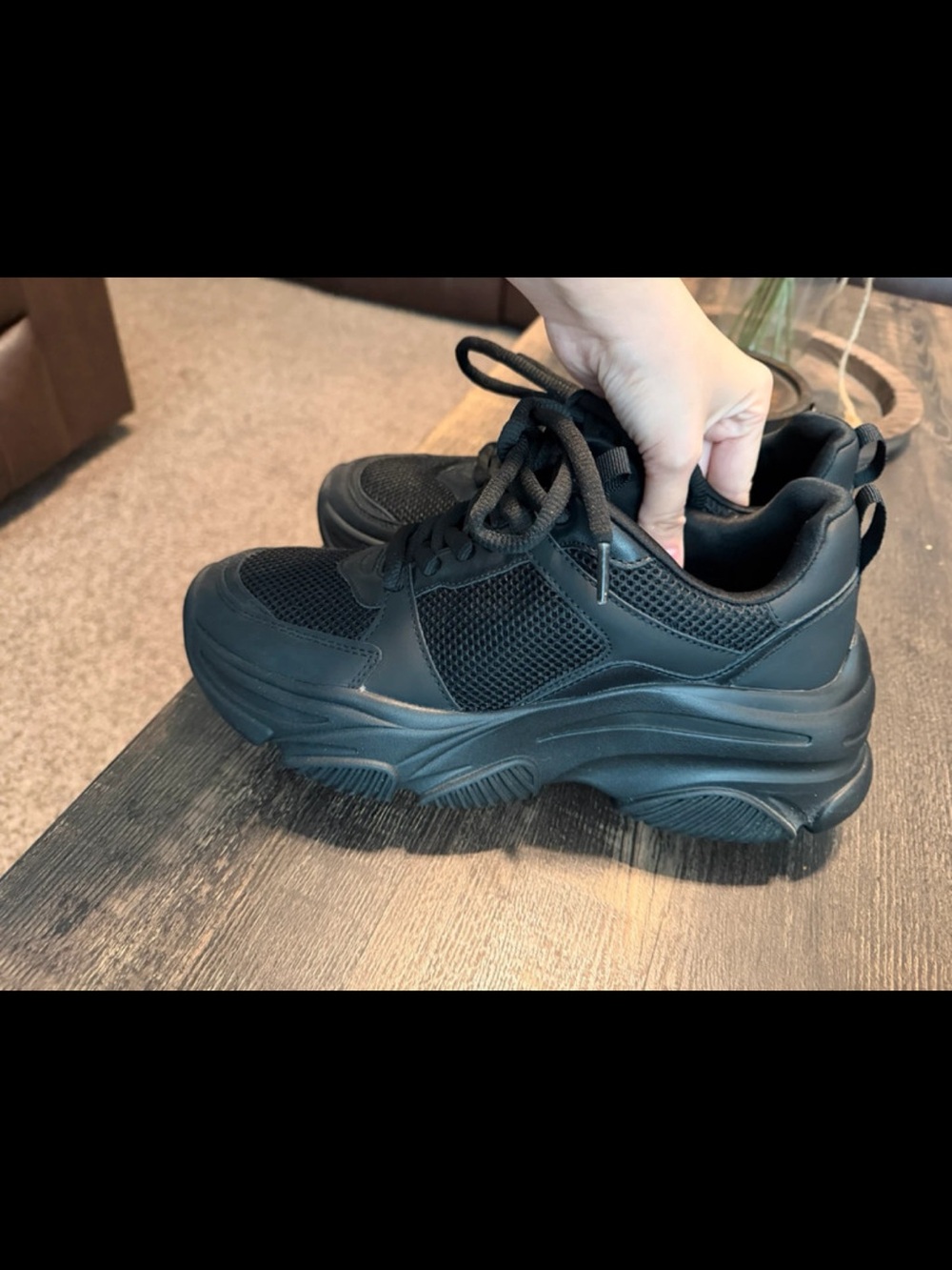 wild fable Black Chunky Platform Athletic Sneakers